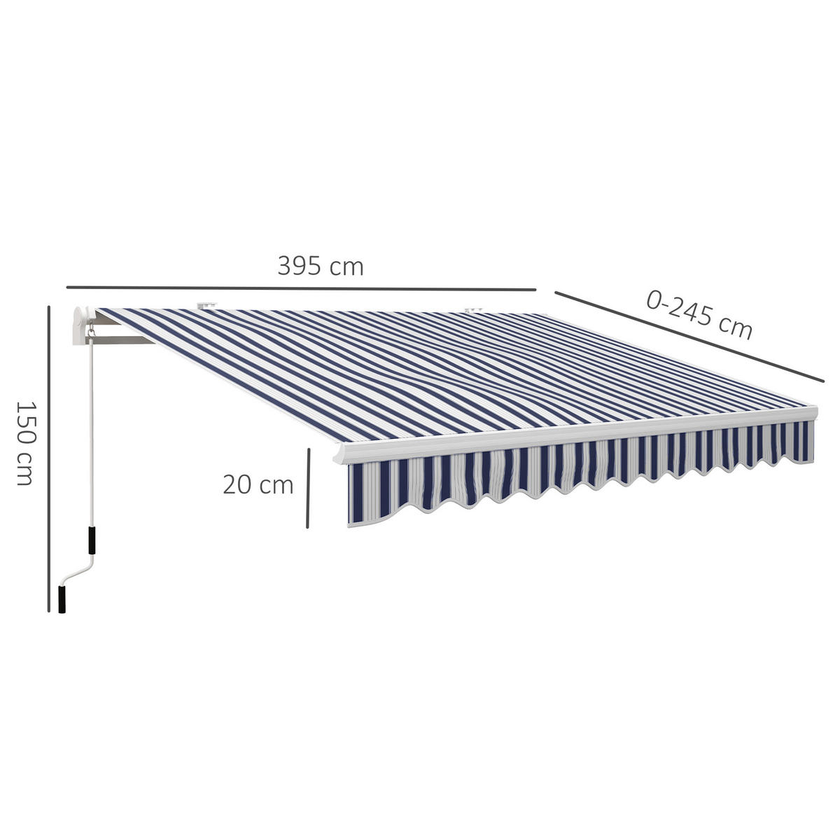 MARKISE Weiß 395.0/245.0/350.0cm - Weiß, Metall (245/350/395cm)