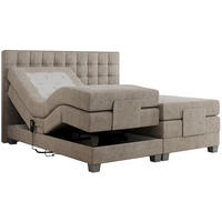 BOXBETT ELEKTRO 180/200 Beige Struktur - H4 - Beige, Holz/Textil (180/200cm) - MKS