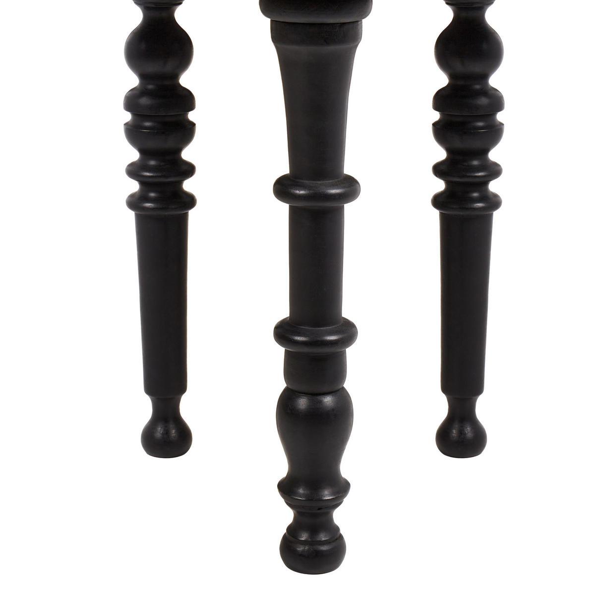 BEISTELLTISCH Mangoholz Schwarz Leeton - Schwarz, Holz (52/52/53cm) - Beliani