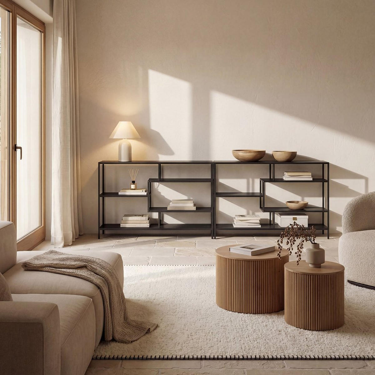 BÜCHERREGAL Ewan Schwarz 114 cm x 78 cm - Schwarz, Metall (114/78/30cm) - Klast Home