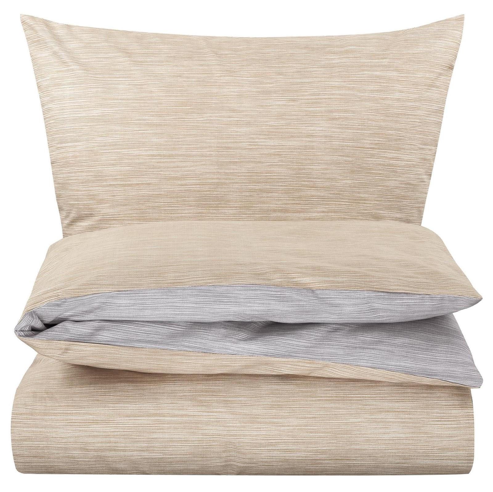 BETTWÄSCHE 155x200 Renforce Wende Bettbezug Melange Grau Taupe - Taupe/Grau, Textil (155/200cm) - Carpe Sonno