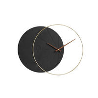WANDUHR Design 58/40,4 cm - Schwarz, Holzwerkstoff/Metall (1.66/40.4/1cm) - ONZENO