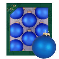 CHRISTBAUMKUGELN Uni-Design Marisa Blau 7cm (Glas / 8 Stk.) - Blau, Glas (7/7/7cm) - Krebs Glas Lauscha
