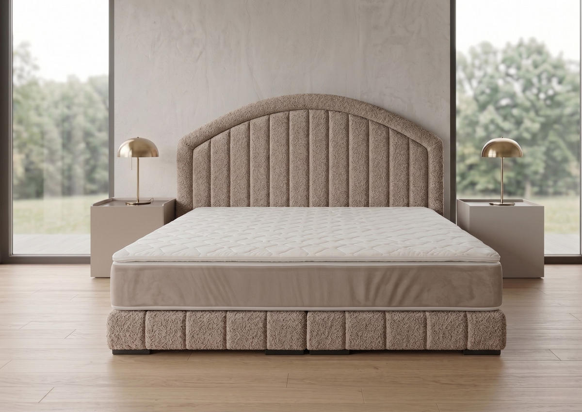 POLSTERBETT LEON2 90x 200 cm Farbe: Beige - Beige, Textil (90/200cm) - A&J MöbelLand