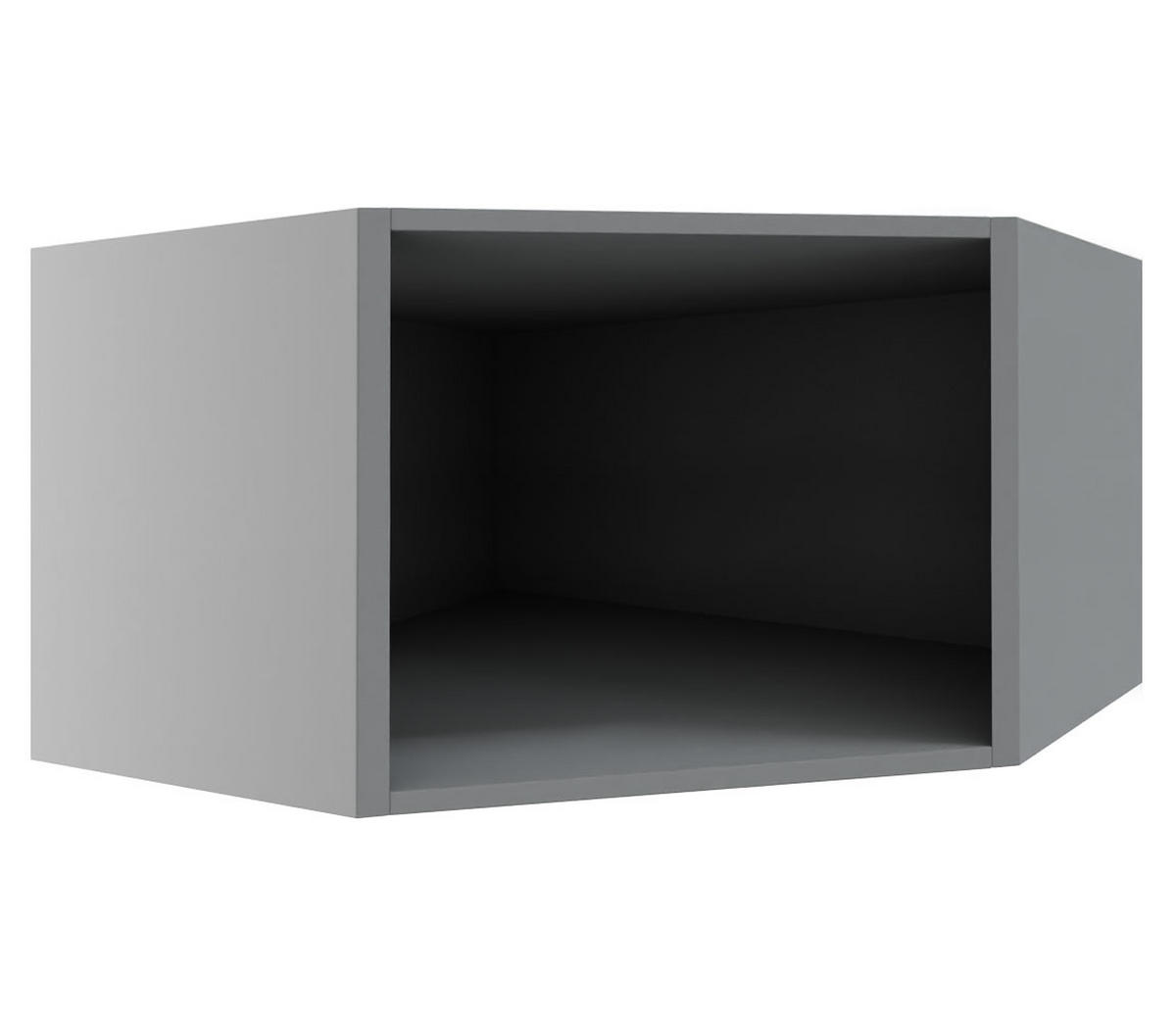 ECKHÄNGESCHRANK Essen W10/60/36 Graphit Hochglanz / Grau Matt 60 / 60 / 36cm - Graphitfarben/Grau, Holz/Holzwerkstoff (60/36/60cm) - Feldmann-Wohnen