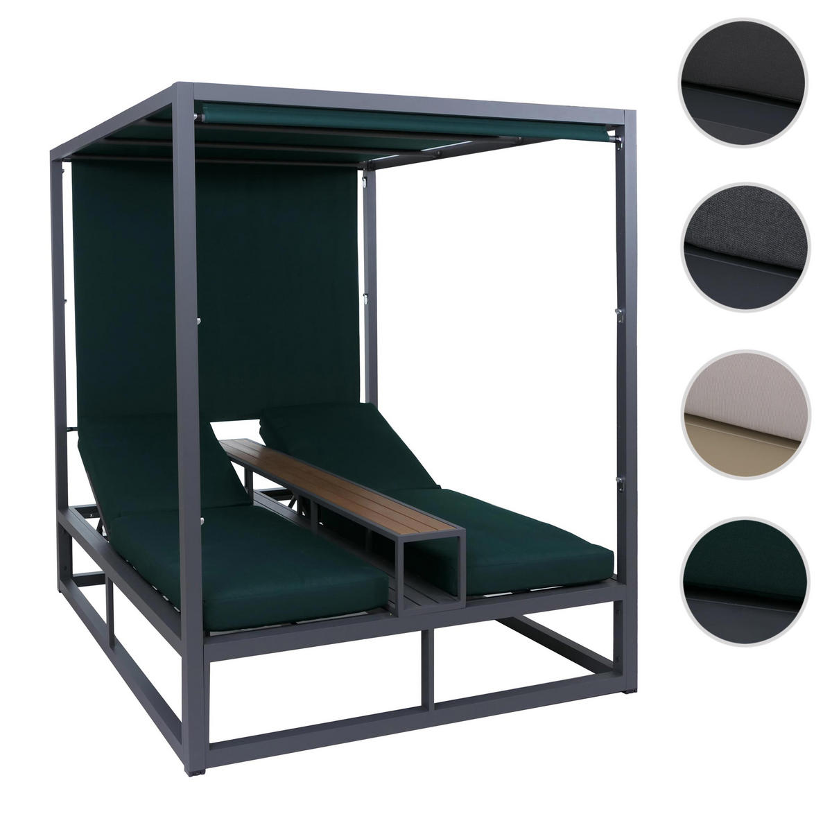 LOUNGE-GARTENLIEGE Dunkelgrün - Dunkelgrün, Textil (165/196/196cm) - MCW
