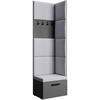 GARDEROBE Margaret V 81/203/43 mit gepolsterten Paneelen - Schwarz/Graphitfarben, Holzwerkstoff/Kunststoff (60/206.5/42cm) - Beautysofa