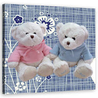 WANDBILD zwei teddybären - Grau, Textil (50/50cm) - Feeby