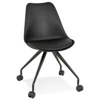 BÜROSTUHL Kunststoff ergonomisch mit Rollen und Drehfunktion GALORO, Schwarz 60x60x92 cm - Schwarz, Kunststoff/Metall (60/92/60cm) - KADIMA DESIGN