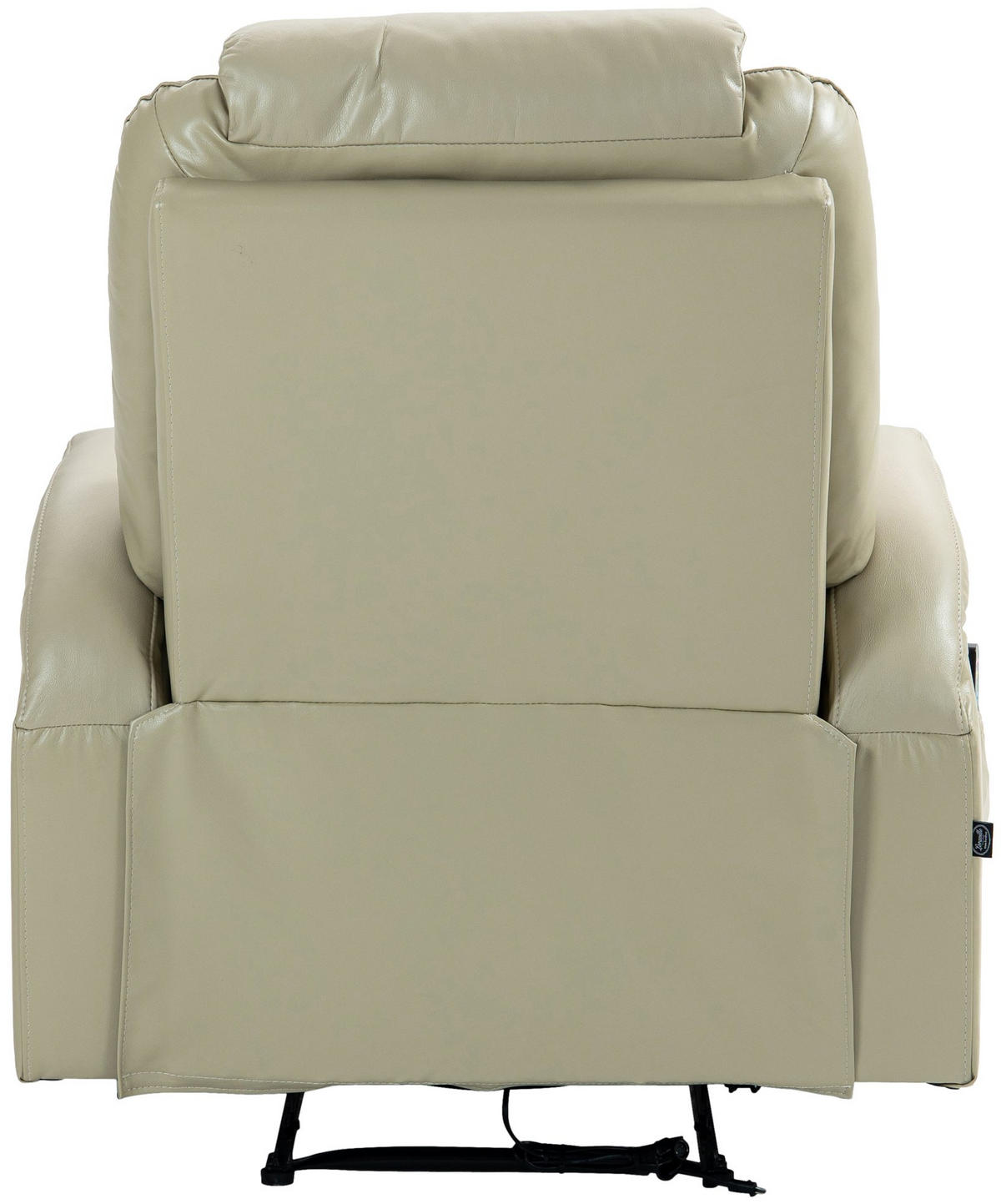 SESSEL Lederlook creme - Creme/Schwarz, Textil/Metall (83/105/94cm) - CLP