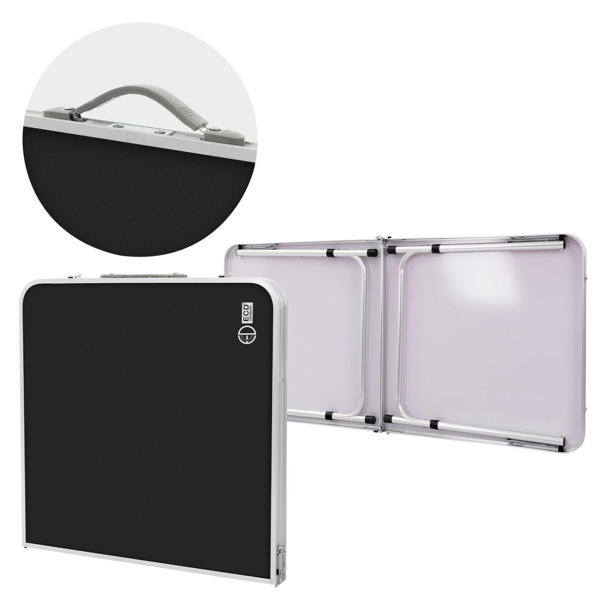 CAMPINGTISCH - Schwarz, Metall (120/60/70cm) - ECD-Germany