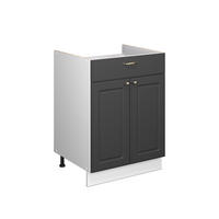 SPODNÍ SKŘÍŇKA PRO DŘEZ/VARNOU DESKU Fame-Line, Anthrazit-Gold Landhaus/Bílá, 60 cm se zásuvkou, bez pracovní desky - bílá/antracitová, kompozitní dřevo (60/82/51.6cm) - Vicco
