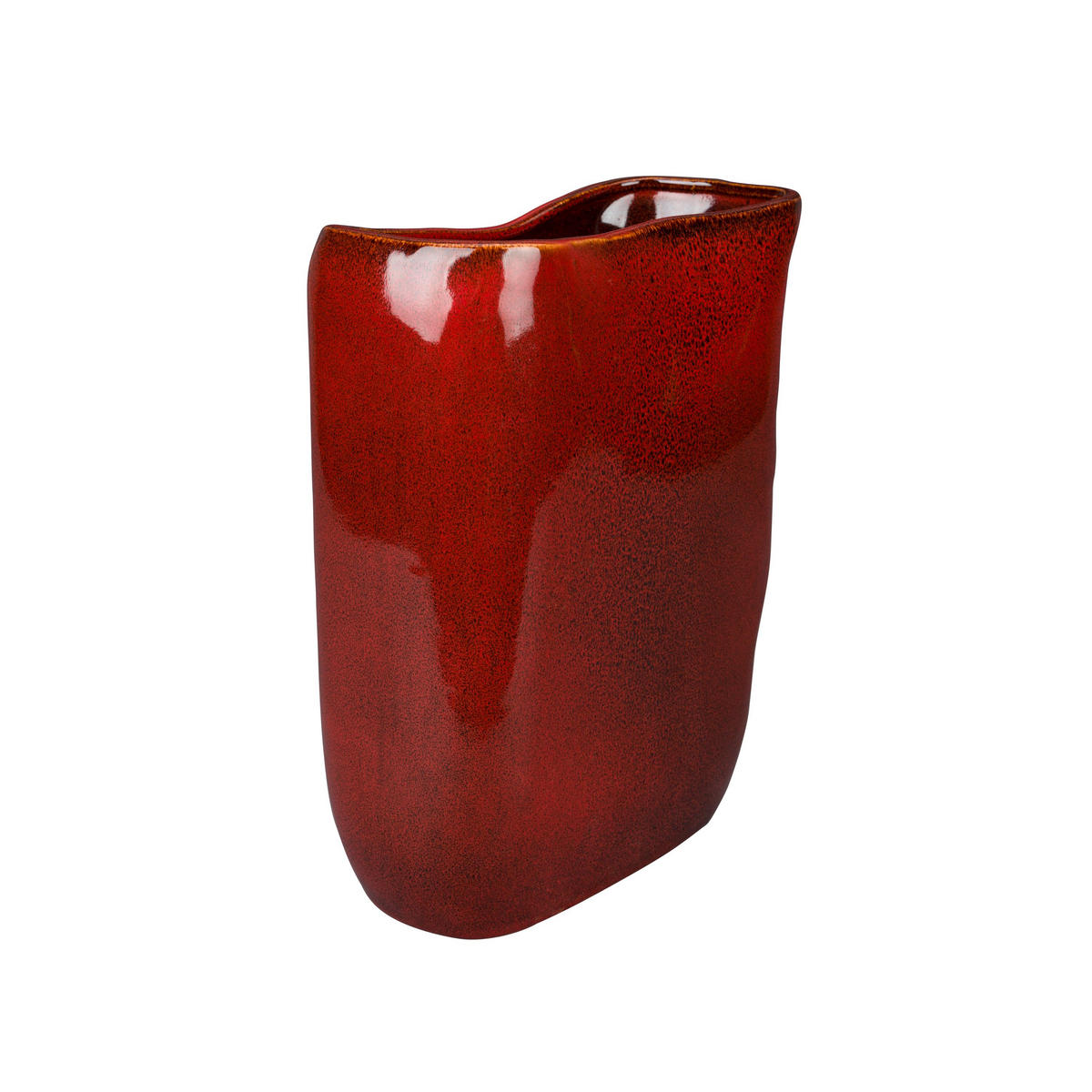 VASE Edna 24 cm Rot - Rot, Keramik (24cm) - Dutchbone