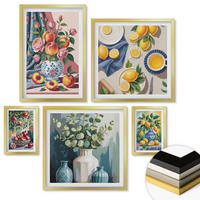 WANDBILDER 5er Set - 50x50 cm & 20x30 cm & 40x60 cm Goldrahmen - Matisses stilvolle Figuren - Goldfarben, Kunststoff (40/60cm) - ArtPrintCave