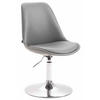 DREHSTUHL Lederlook grau - Chromfarben/Grau, Textil/Metall (48/76/57cm) - CLP
