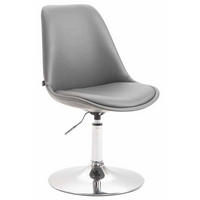 DREHSTUHL Lederlook grau - Chromfarben/Grau, Textil/Metall (48/76/57cm) - CLP