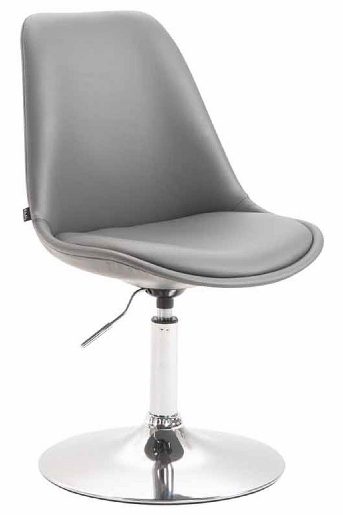 DREHSTUHL Lederlook grau - Chromfarben/Grau, Textil/Metall (48/76/57cm) - CLP