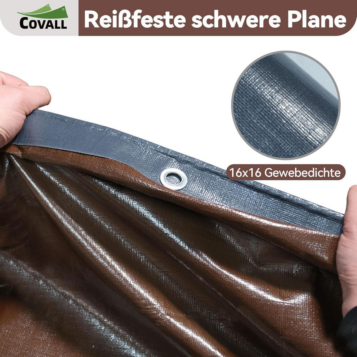 ABDECKPLANE 2 x 3 m 280 g/m² Grau/Braun - Multicolor, Kunststoff (40/30/5cm)