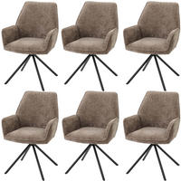 ESSZIMMERSTUHL Braun, Schwarz 6er-Set - Schwarz/Braun, Textil (60/86/60cm) - MCW