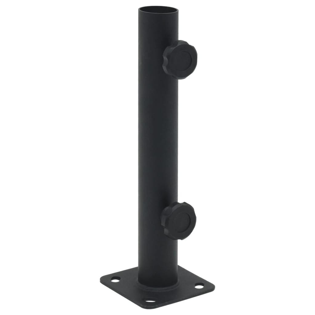 SONNENSCHIRMSTÄNDER Für Ø32/34/38 Mm Mast Mattschwarz Stahl - Schwarz, Metall (9.5/9.5cm) - vidaXL