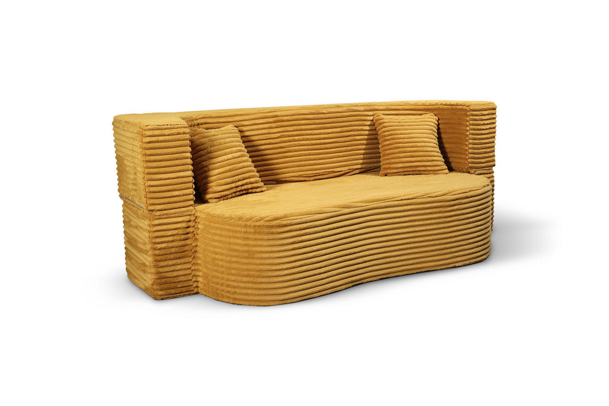 SCHLAFSOFA MYFOAM, Sofa mit Schlaffunktion, Farbe: Orange, Cordstoff - Orange, Textil (200/80/72cm) - Storez24