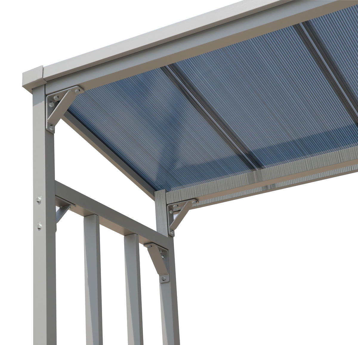 KAMINHOLZREGAL Außen 2 Stück 185x70x185 cm Aluminium Grau 4,6 m³ / 7 SRM - Grau, Metall (185/185/70cm) - QUICK STAR