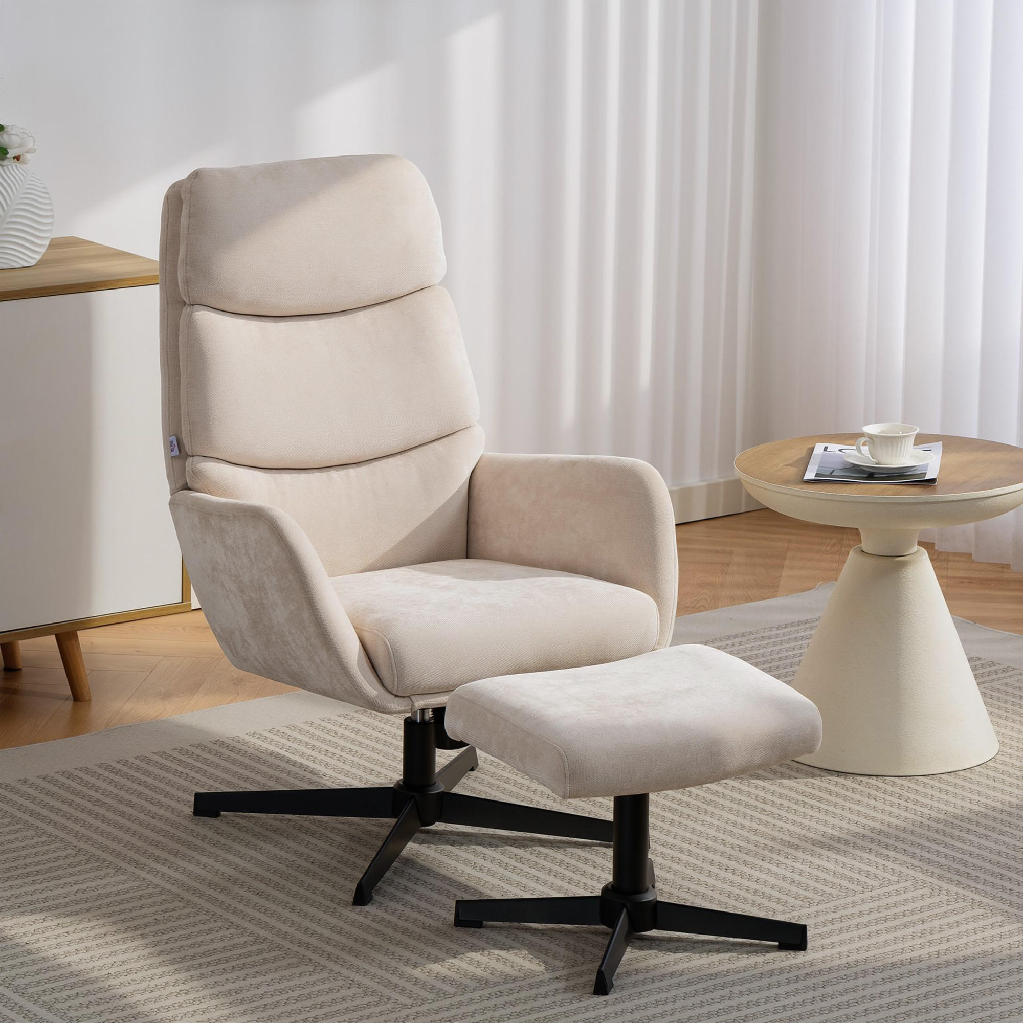 Thumbnail - Homcom Relaxsessel, Beige, Textil, 1-Sitzer, Füllung: Polyester, 66x99x75 cm, Wohnzimmer, Sessel, Relaxsessel