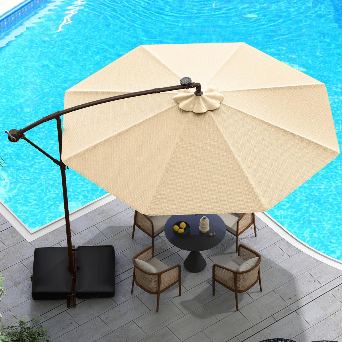 HÄNGESCHIRM Beige - Beige, Textil (300/300cm) - COSTWAY