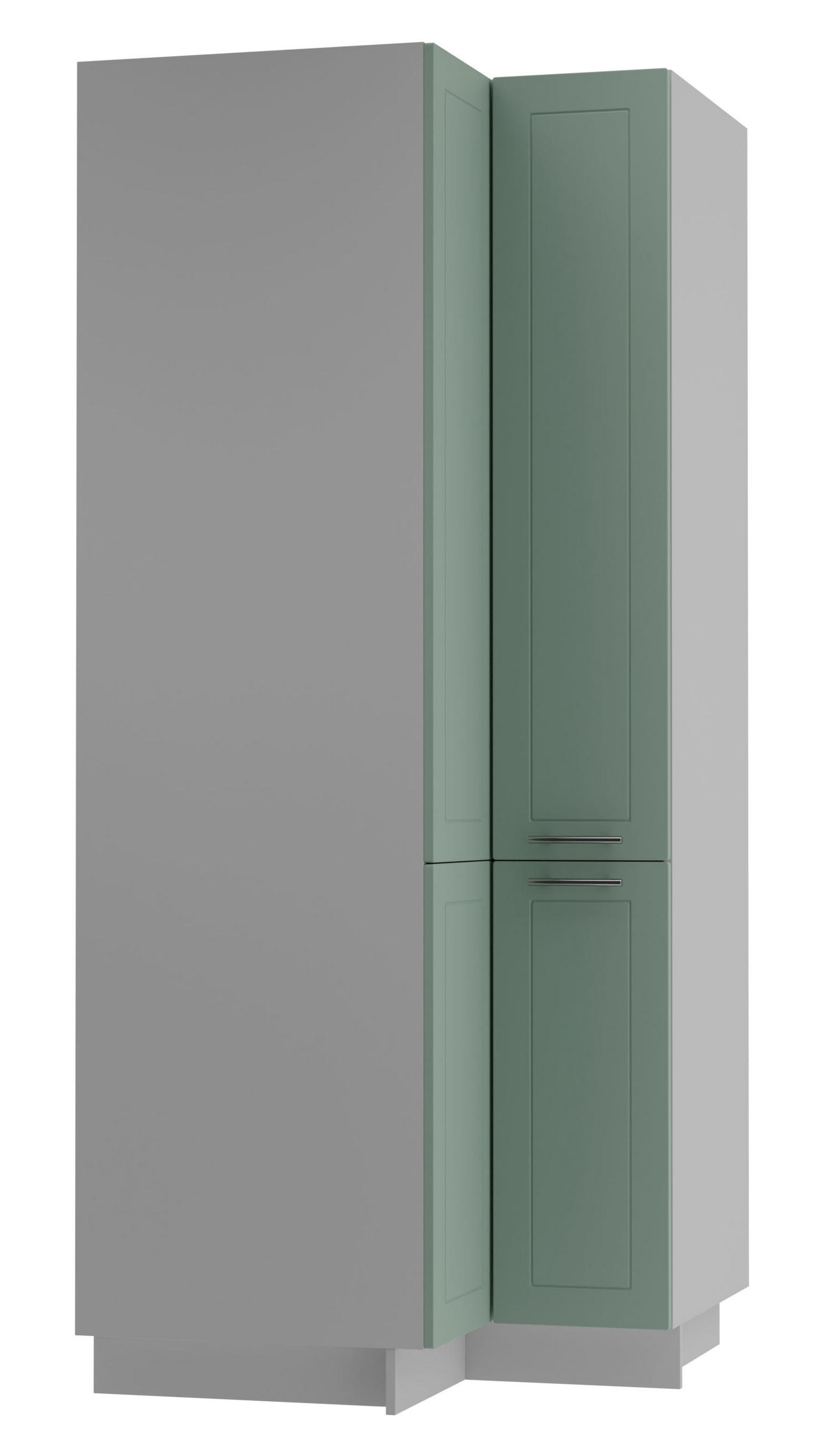 ECKVORRATSSCHRANK Kvantum D24N/207 Grau / Mint Matt - Mintgrün/Grau, Holz/Holzwerkstoff (90/207/90cm) - Feldmann-Wohnen