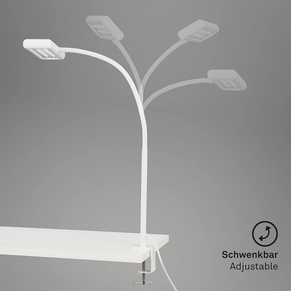 LED KLEMMLEUCHTE Weiß Flexibel verstellbar - Weiß, Metall (2.5/23/80.5cm) - Briloner