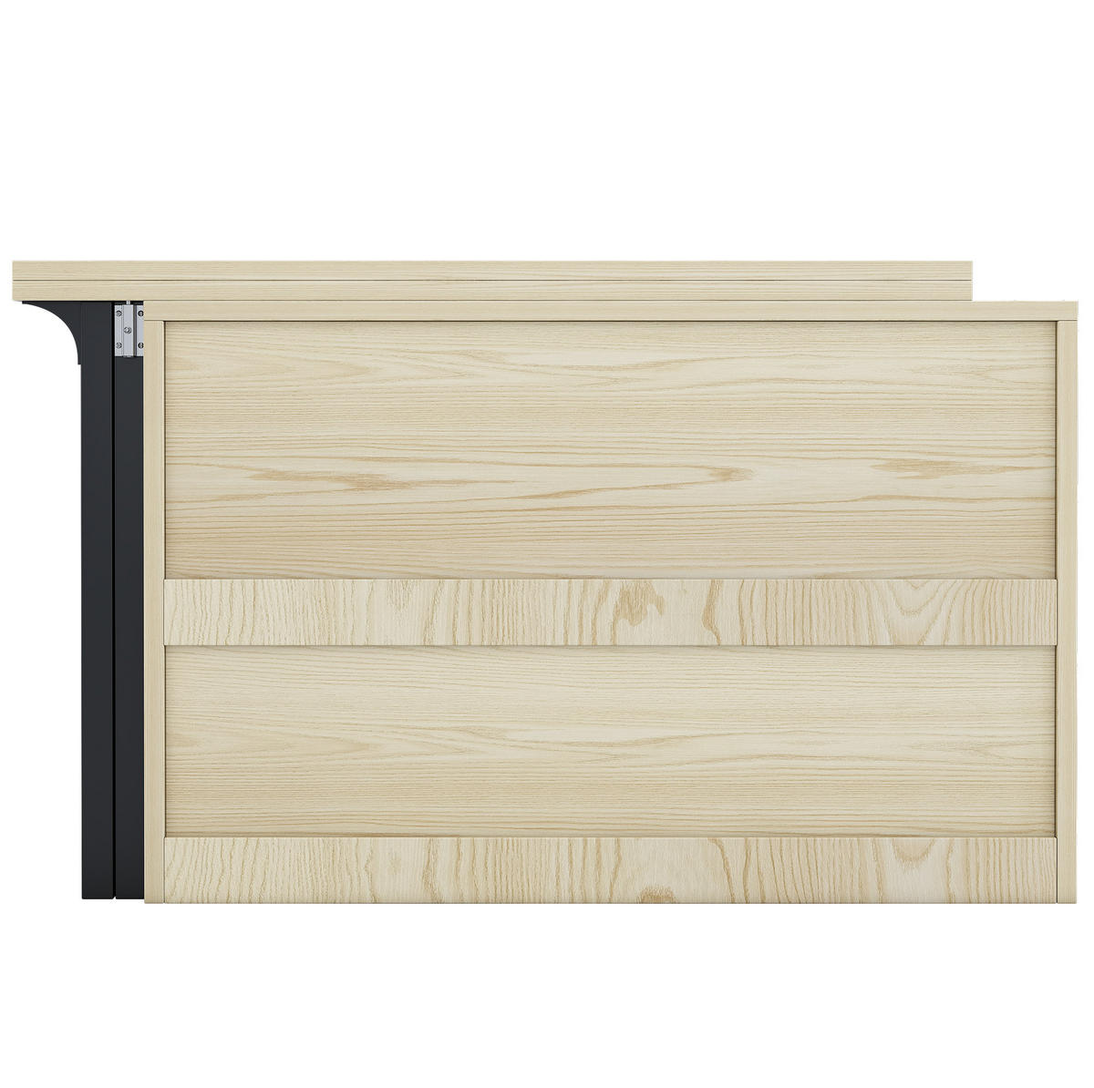 KLAPPBARER Esstisch mit Stauraum, ausziehbarer Tisch und Sideboard in einem, Natur/Schwarz - Naturfarben, Holzwerkstoff (110/120/75cm) - Redom