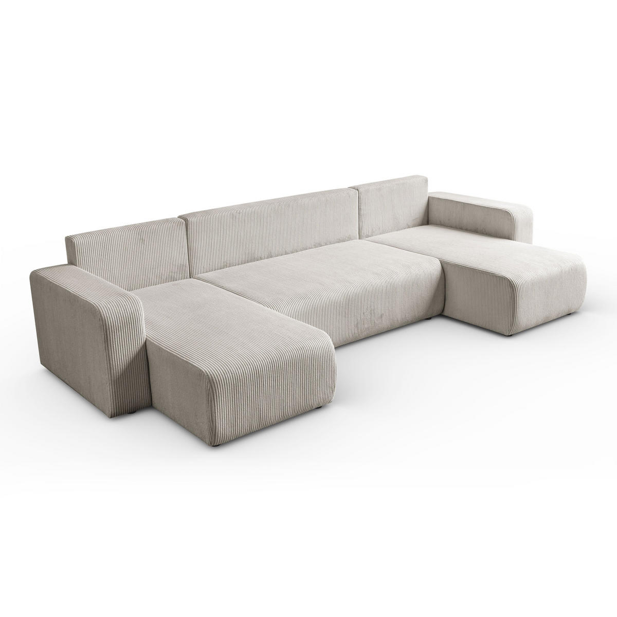 ECKSOFA PRESTIGE U mit Schlaffunktion, Poso 100 - Ecru, Textil (317/83/143cm) - Lookway