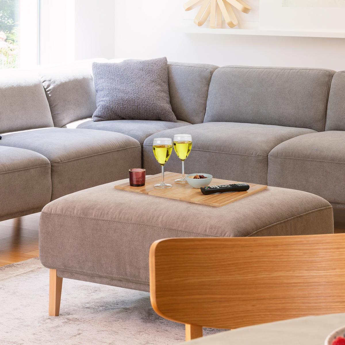 SOFATABLETT - Multicolor, Holz/Textil (48/1/32cm) - Relaxdays