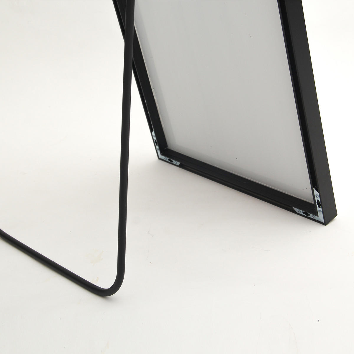 STANDSPIEGEL 140x40cm, Rechteckiger Spiegel, Schwarzer Metallrahmen - Schwarz, Metall (40/140/140cm)