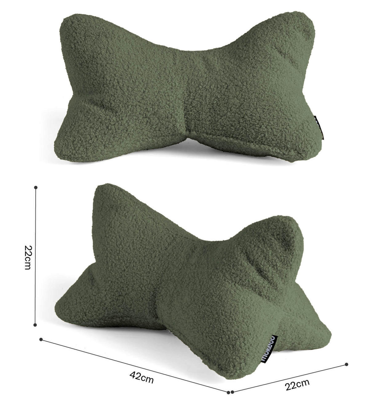 NACKENKISSEN Der Leseknochen - Grün, Textil (42/22cm) - Mokebo