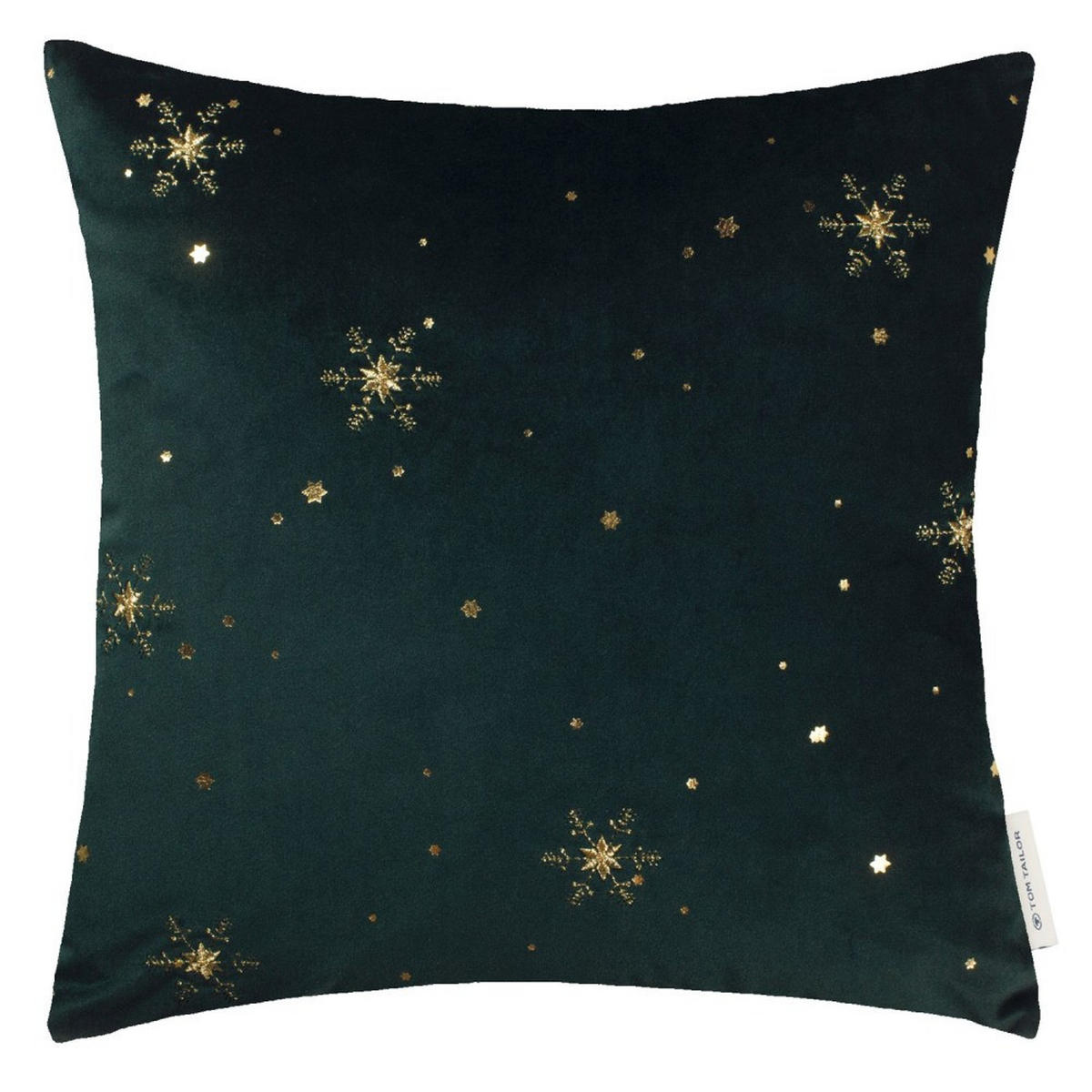 ZIERKISSENHÜLLE Sparkling Stars dunkelgrün 38x38cm - Dunkelgrün, Textil (38/38cm) - Tom Tailor