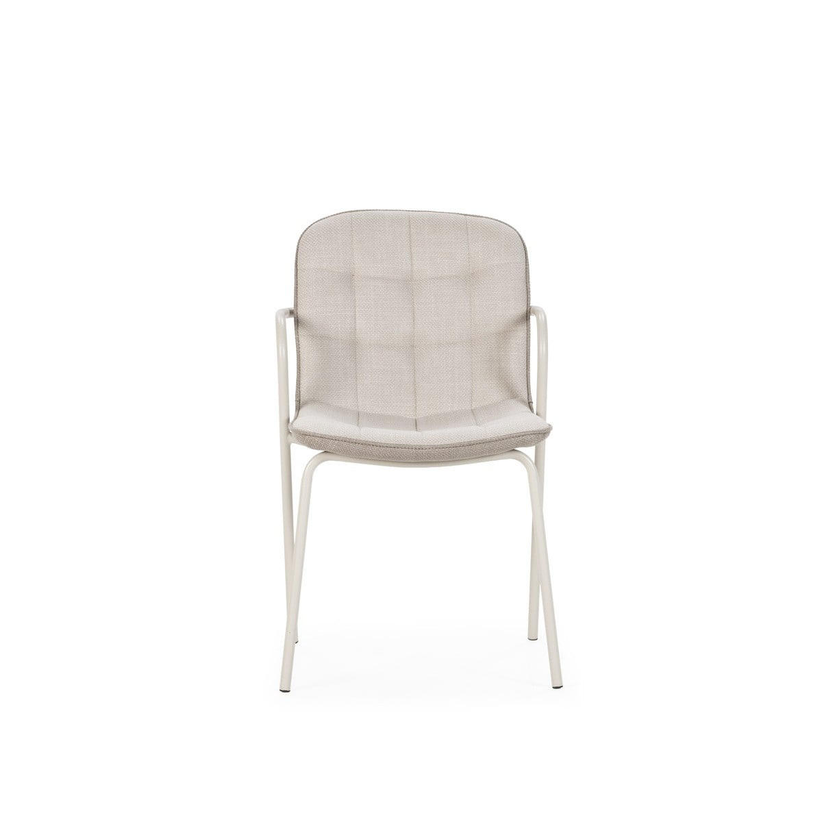 STÜHLE 4er-Set aus Stoff mit Metallbeinen 59/46/51 cm - Beige, Textil (59/46/75cm) - Calicosy