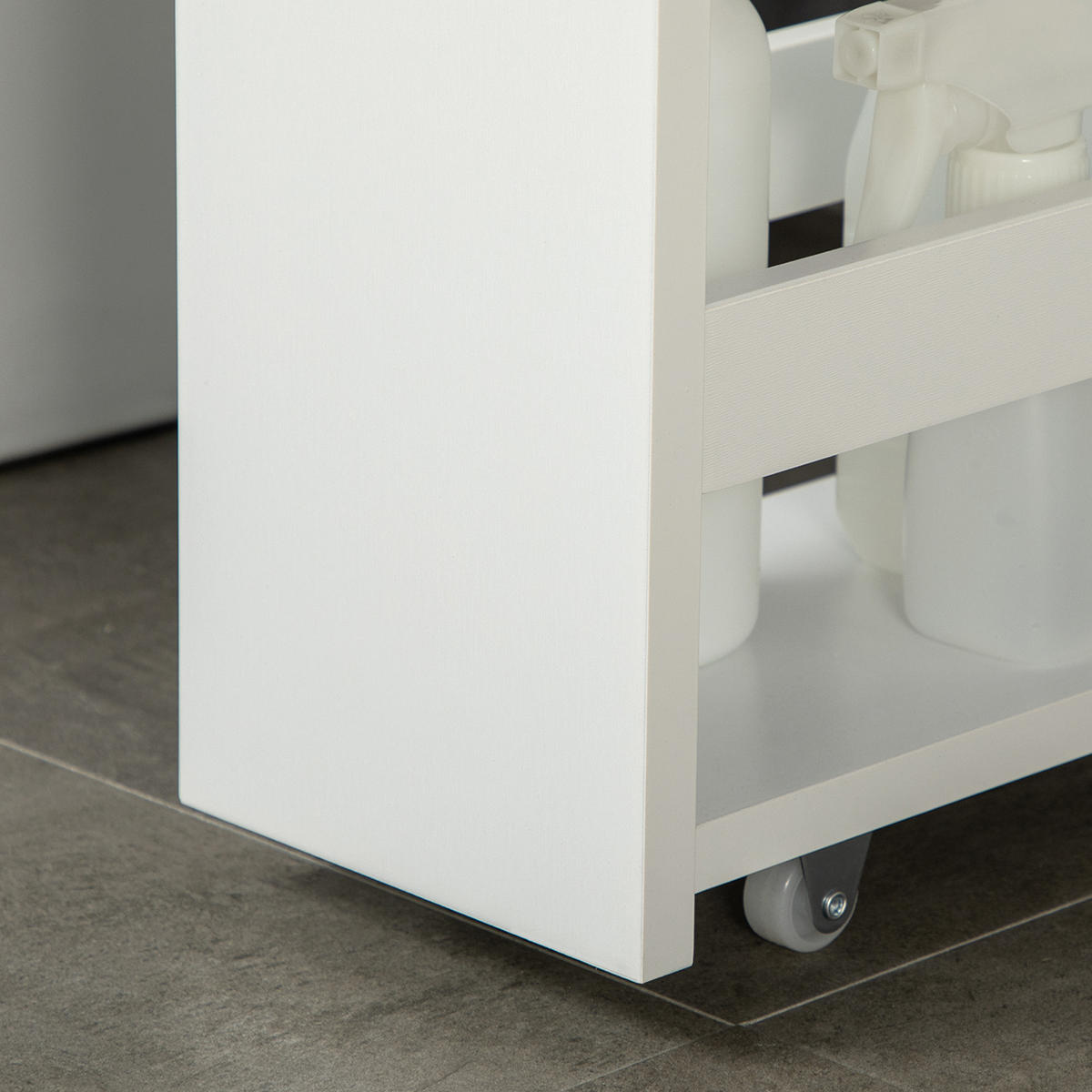 SERVIERWAGEN DE-12354 mit rollen 3 Ebenen 48/15/80 cm Weiß - Weiß, Holzwerkstoff (15/80/48cm) - ComfortXL