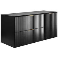 BADEZIMMER-SET, 57×46×120 cm, Schwarz, goldener Griff - Schwarz, Holzwerkstoff (120/57/46cm) - 3XE LIVING