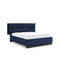 POLSTERBETT Hamilton Magic Velvet Set.1 - Dunkelblau, Holzwerkstoff/Textil (180/200cm) - Fun Möbel
