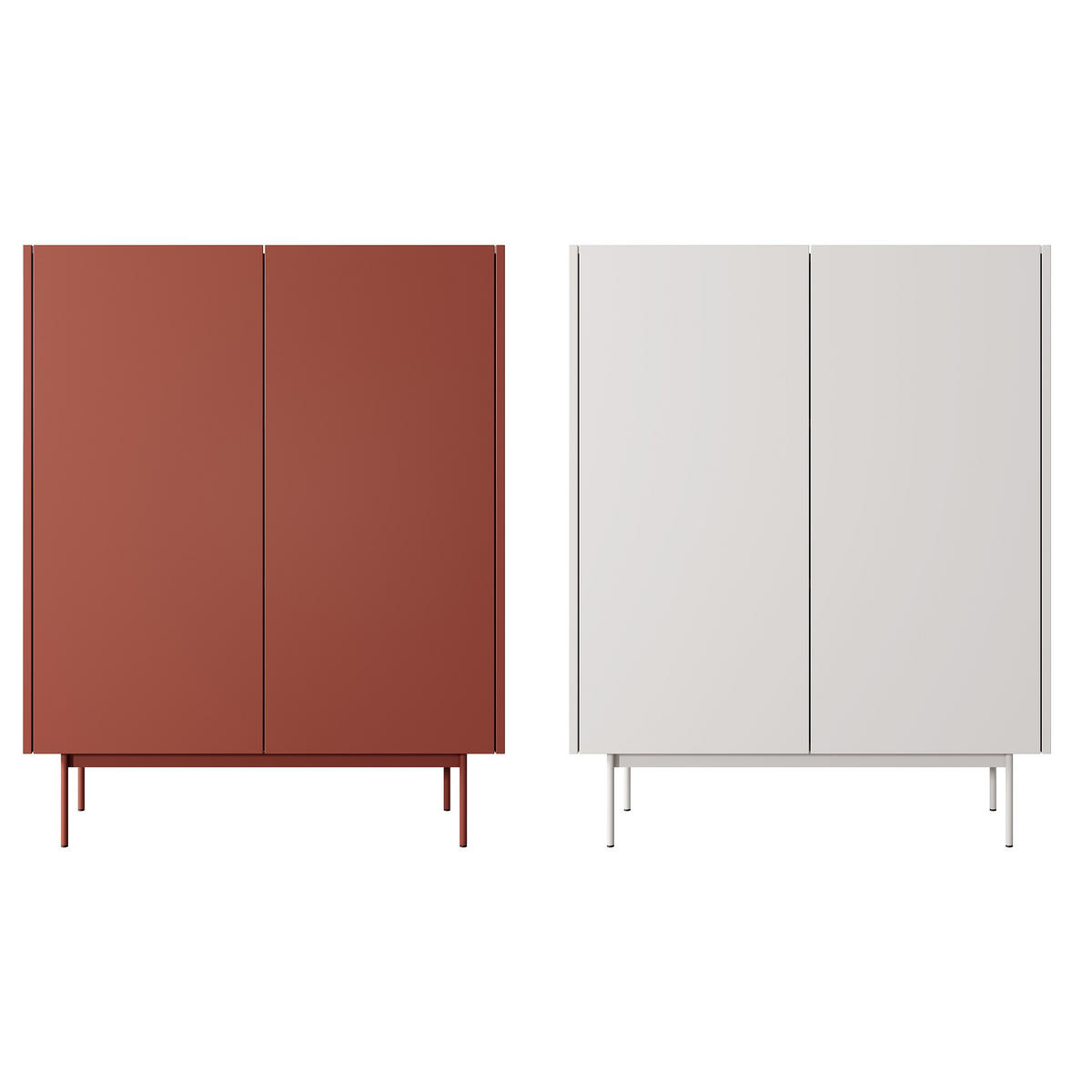 HIGHBOARD Color Rot - Rot, Holzwerkstoff (97/122/37cm) - Bettso