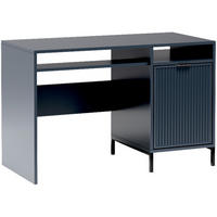 SCHREIBTISCH Linna mit ein Tür dunkelblau 120 cm - Schwarz/Dunkelblau, Holzwerkstoff/Metall (58/120/78cm) - Beautysofa