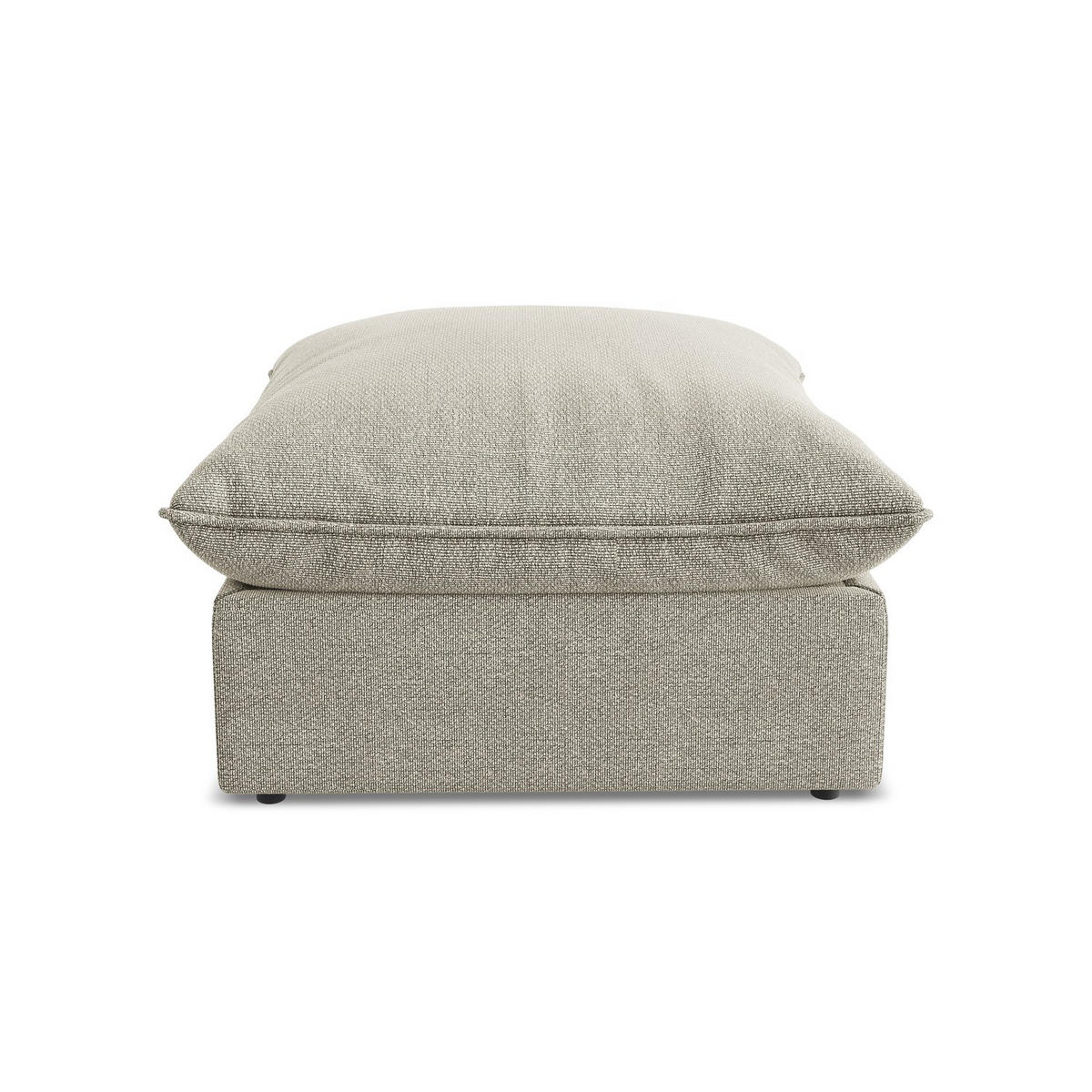 POUF Bouclé Stoff Grau - Taupe/Schwarz, Holzwerkstoff/Kunststoff (75/45/75cm) - LaMiaSofa