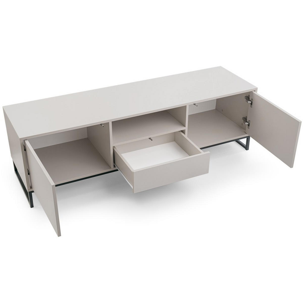 LOWBOARD Giana mit 2 Türen und Schublade, 160 cm, Beige Sand - Sandfarben/Beige, Holzwerkstoff (160/48.5/45cm) - Beautysofa