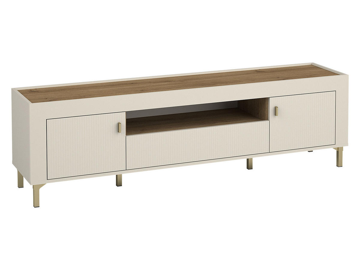 TV-LOWBOARD Mossa 2D1S MO08 - Kaschmir/Goldfarben, Holzwerkstoff/Kunststoff (177/40/40cm) - MIRJAN24