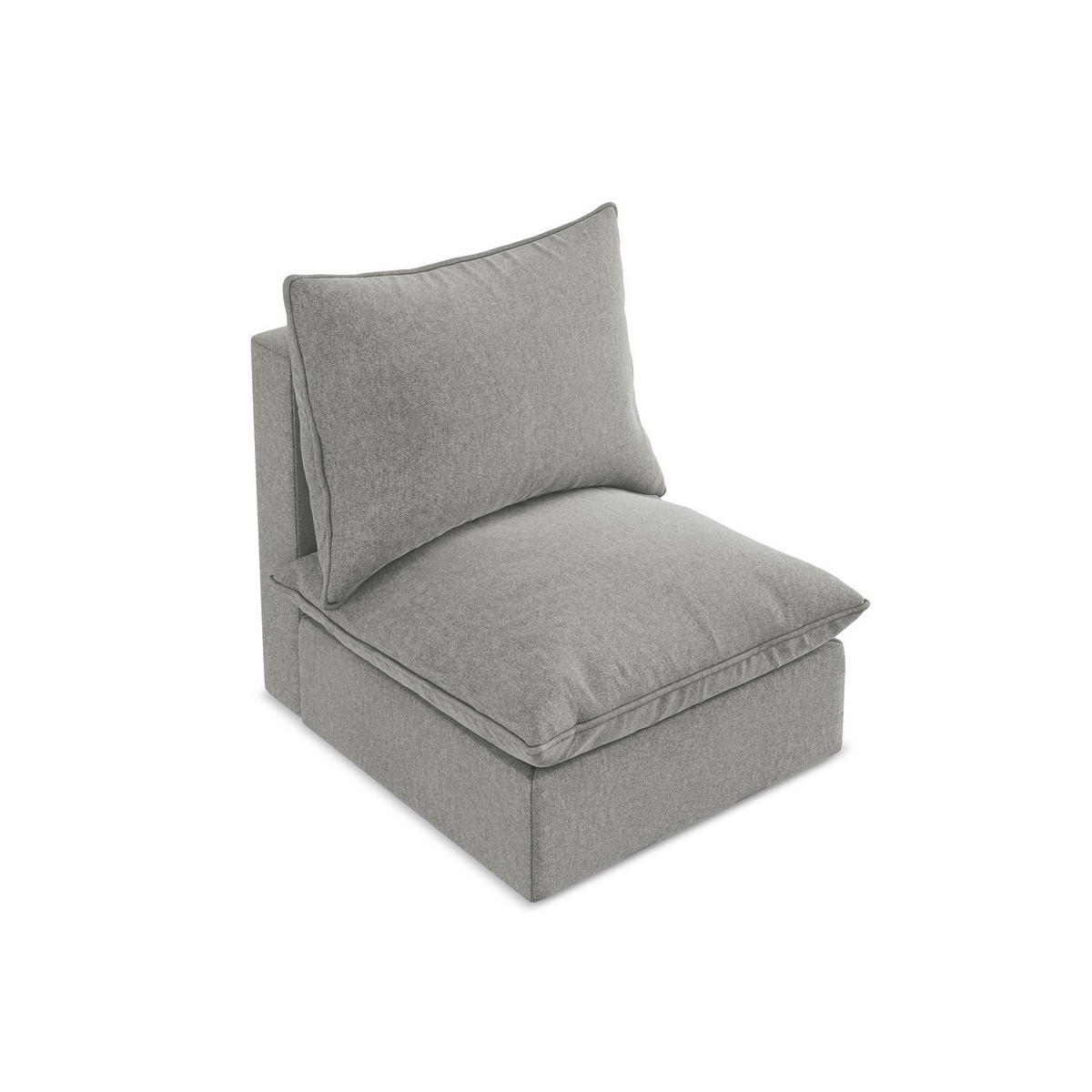 SOFAELEMENT Samt Stoff Grau - Schwarz/Grau, Holzwerkstoff/Kunststoff (75/77/90cm) - LaMiaSofa