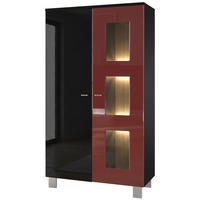 VITRINE Denjo Tür in Bordeaux Hochglanz - Bordeaux, Holzwerkstoff (71/129/35cm) - Vladon