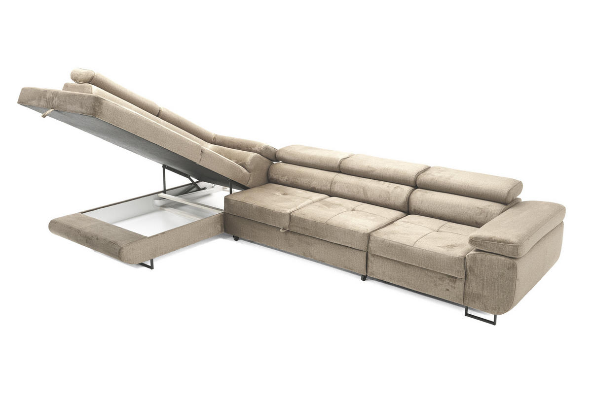 ECKSOFA WILD MAXI Links Beige - Beige, Holz (350/203cm) - Muffo