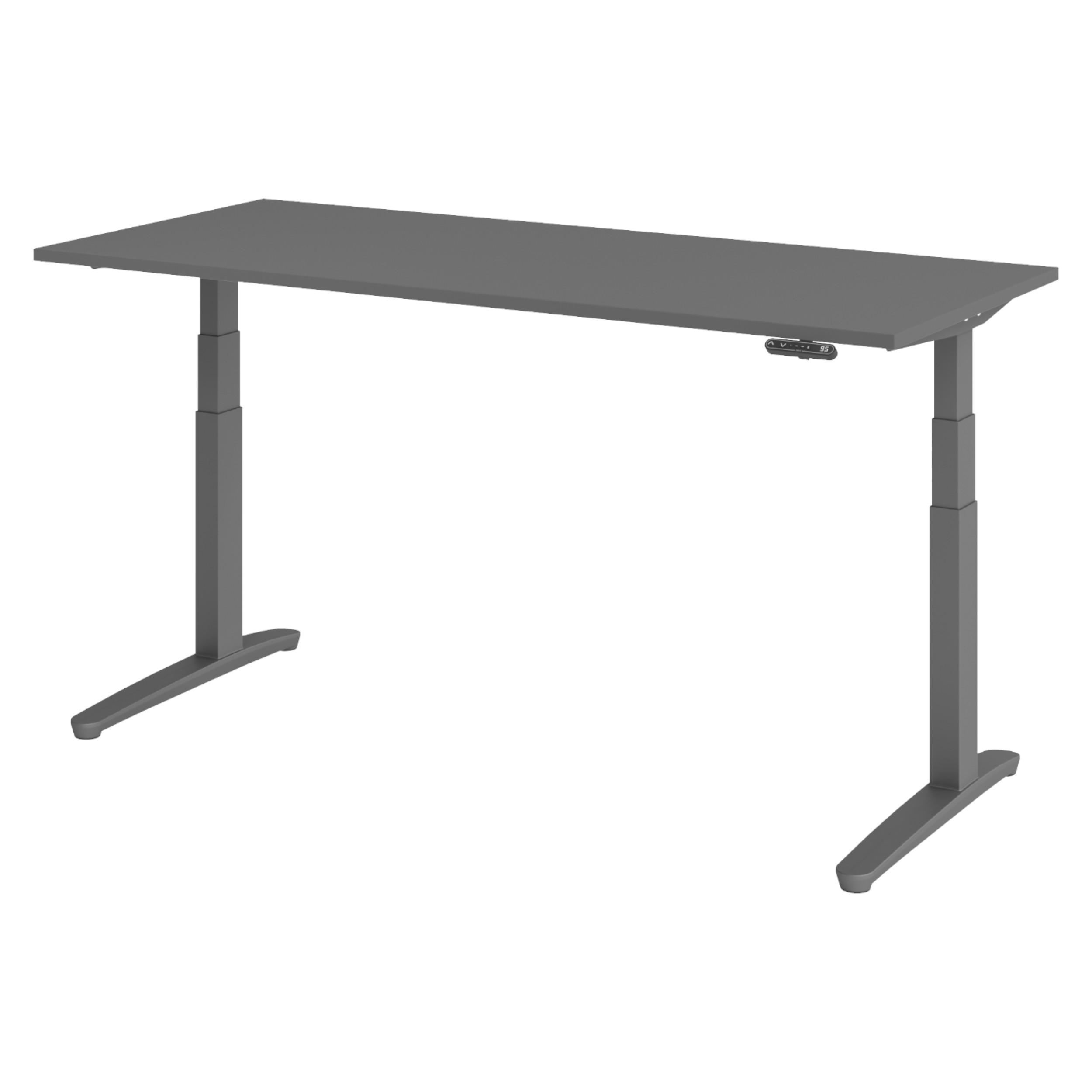 bümö Schreibtisch Graphit, Graphit 180x74x80 cm