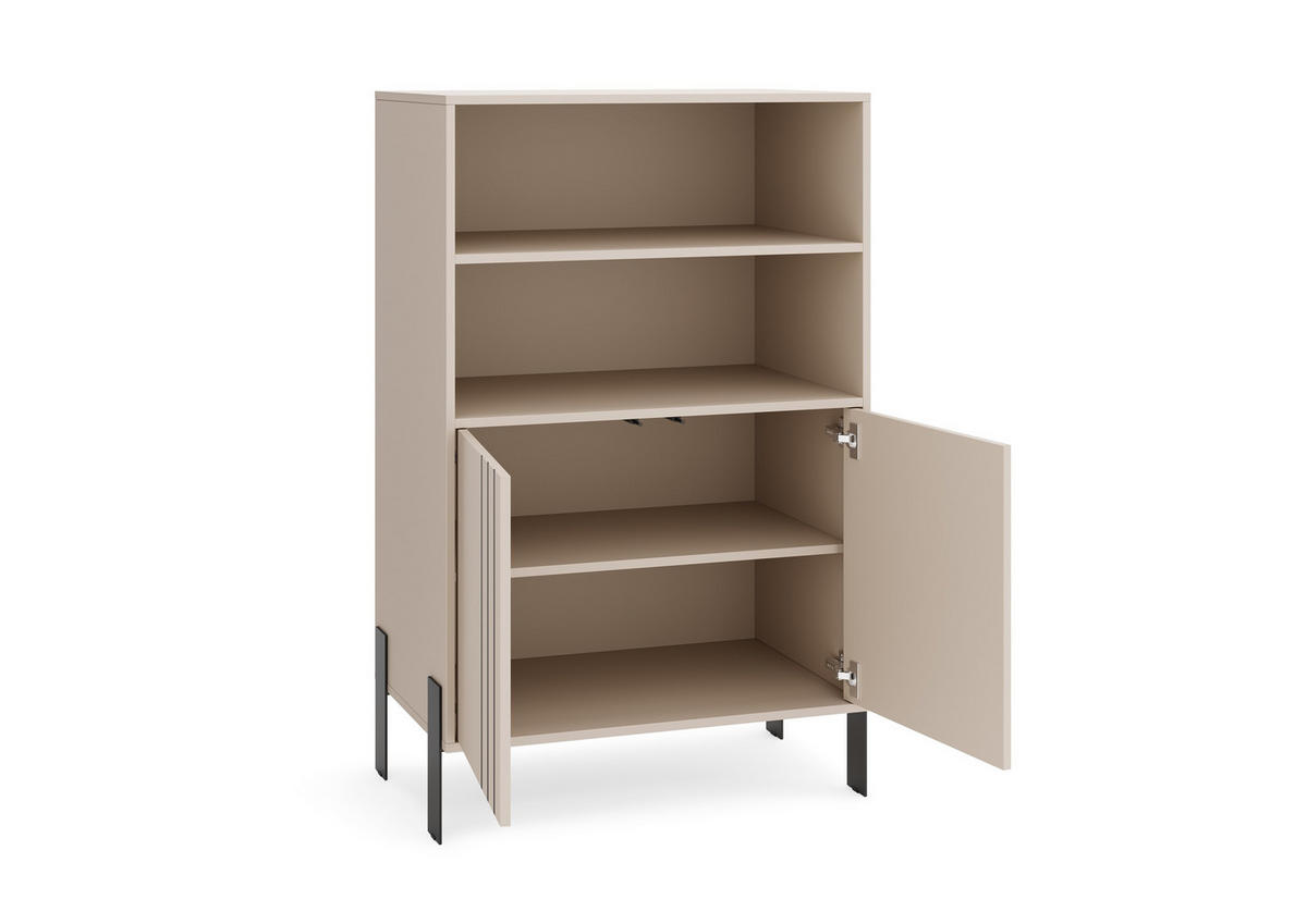 MASSENO Bücherregale VALOZA 80 / 127 / 40 cm Wohnzimmerregal Hochschrank Regal Kaschmir - Kaschmir, Holzwerkstoff (80/127/40cm) - MASSENO